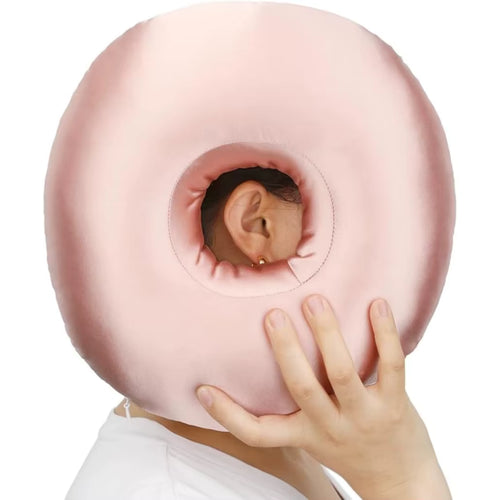 Silky Satin Ear Pillow with Hole for Ear Piercing